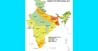 जनघनत्व के अनुसार राज्यों का स्थान: 2001-2011  Ranking Of States And Union Territories By Population Density: 2001-2011