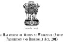 कार्यस्थल पर महिला यौन उत्पीड़न (रोकथाम और निषेध) अधिनियम, 2012 Sexual Harassment of Women at Workplace (Prevention, Prohibition and Redressal) Act, 2013